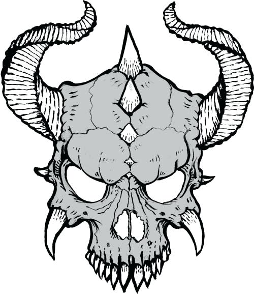 500x578 Cool Skulls Drawings