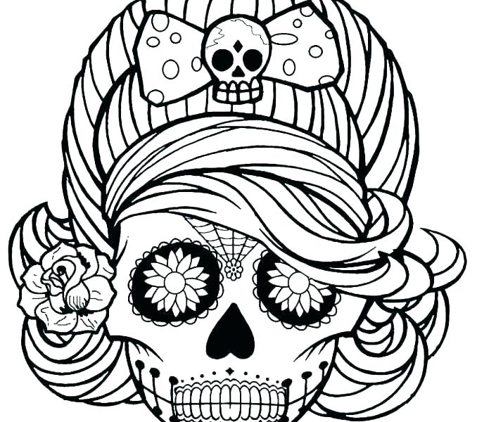 678x600 Sugar Skulls To Color