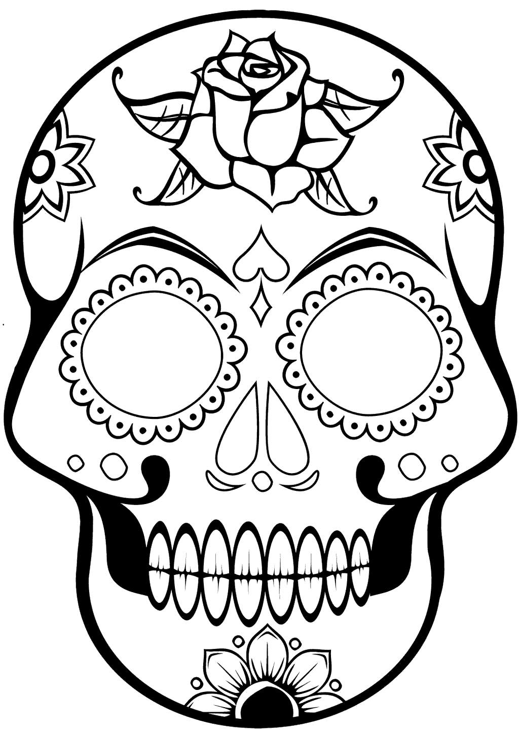 1024x1449 Girl Sugar Skull Coloring Pages Book Ethicstech