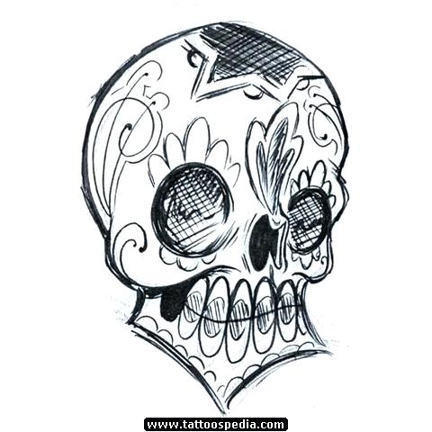 480x480 Sugar Skull Tattoo Outline Cool Sugar Skull Tattoo Designs For Men