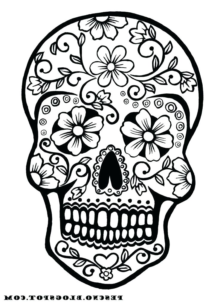 736x1012 Sugar Skull Colouring Pages