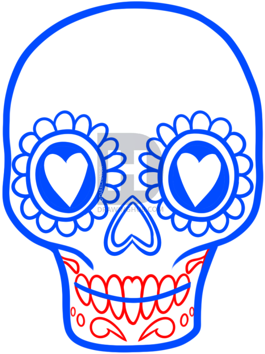 539x720 How To Draw A Sugar Skull Easy, Step