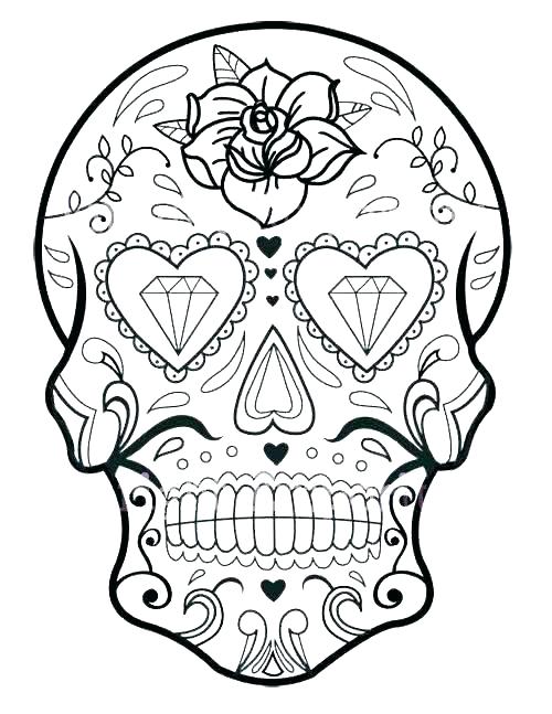 500x647 New Sugar Skull Coloring Pages For Line Drawings With Woman