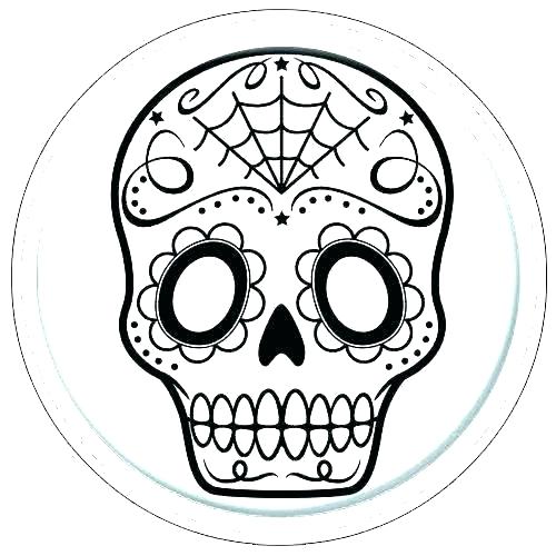 500x500 Skull Outlines Sugar Skull Outline Vector