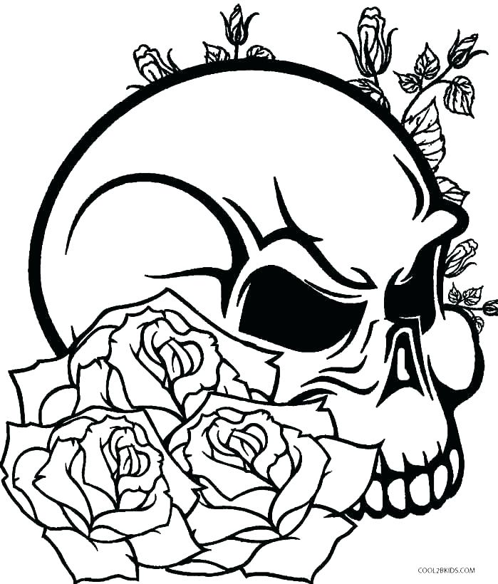 699x820 Coloring Pages Of Skulls With Flames
