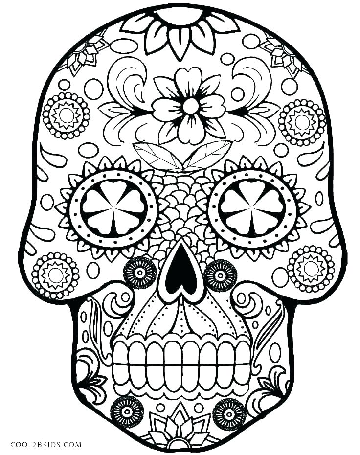 736x930 Sugar Skull Outline
