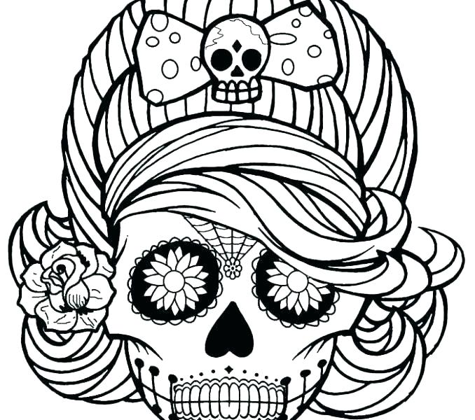 678x600 Coloring Pages Sugar Skulls Coloring Pages Sugar Skulls Tattoo