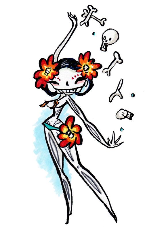 570x798 Spooky Dia De Los Muertos Pinup Burlesque Dancer