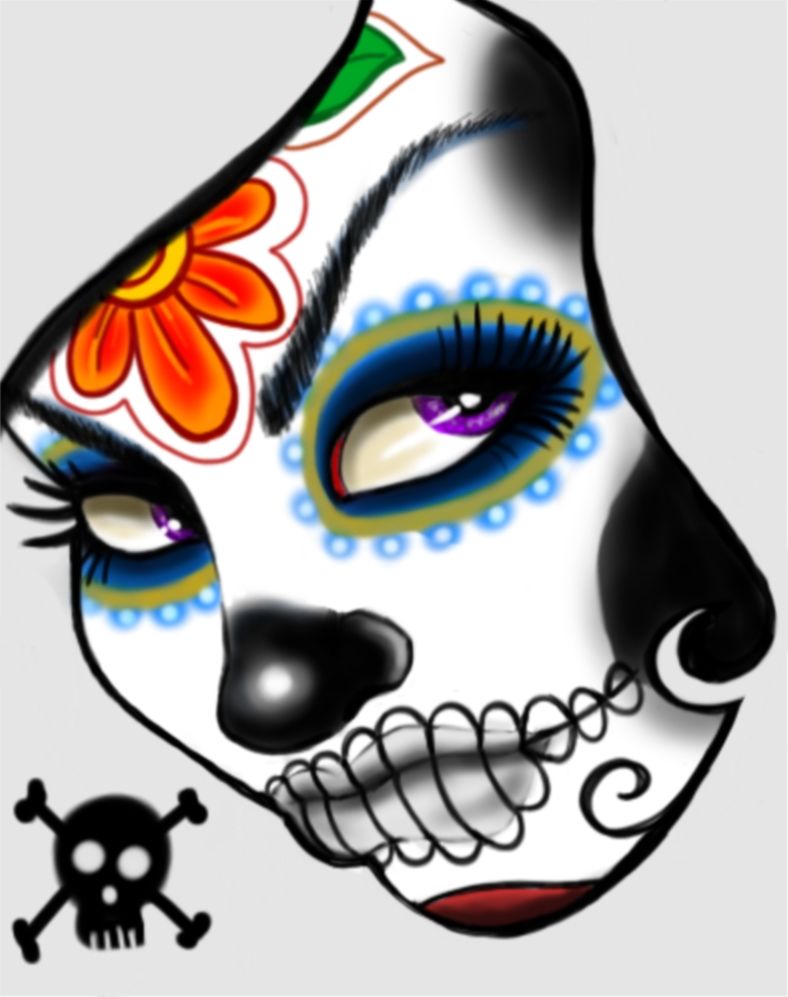 Sugar Skull Pin Up Drawing Free Download On Clipartmag