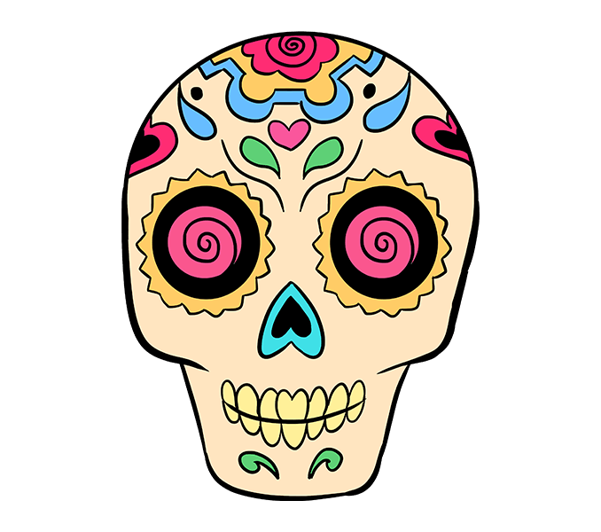 678x600 Collection Of Free Easy Drawing Sugar Skull Download On Ui Ex