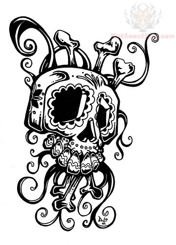 360x500 Sugar Skull Tattoo Images Designs