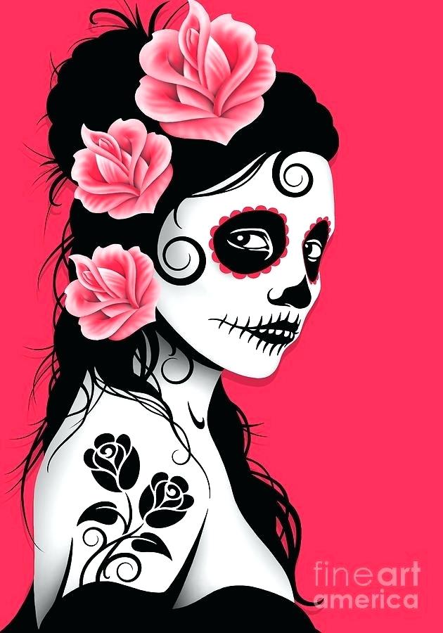 630x900 Sugar Skull Tattoos Face Woman Design Makeup T Shirt Ynot