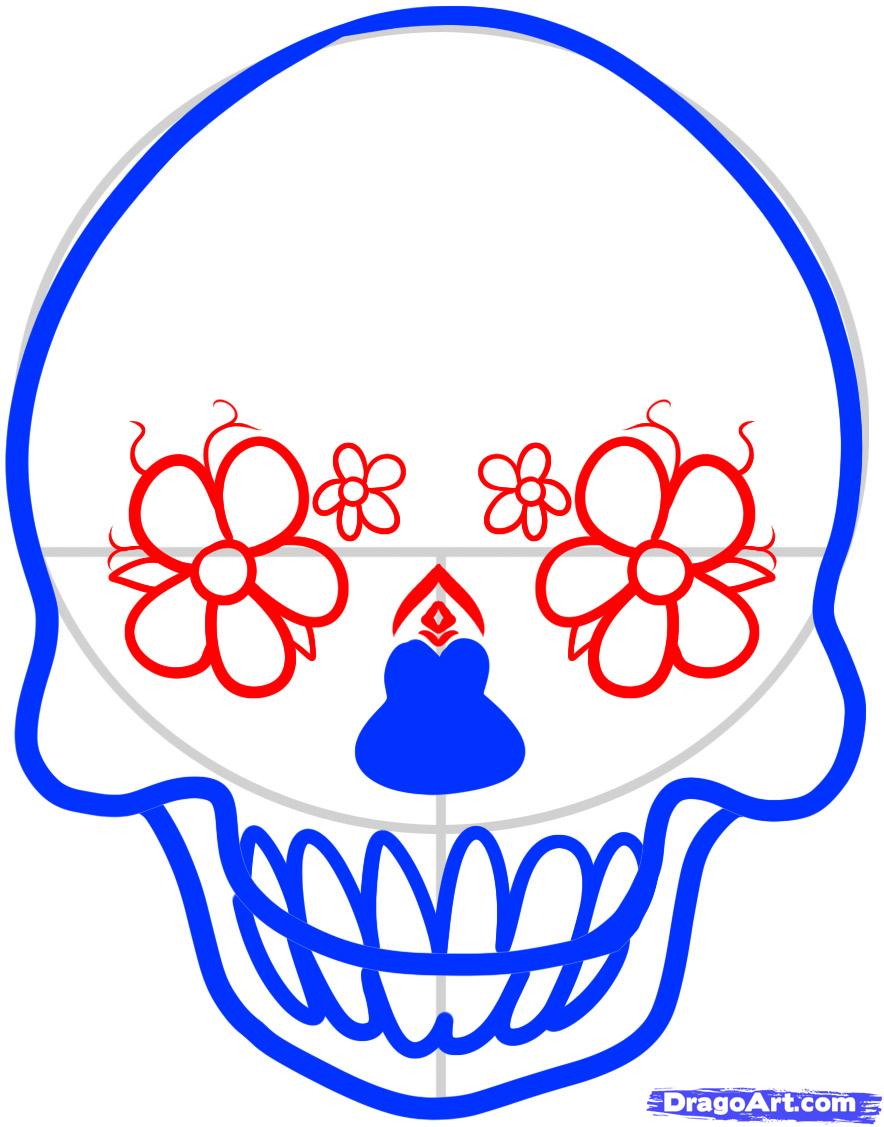 884x1127 Draw A Sugar Skull Tattoo, Sugar Skull Tattoo, Step