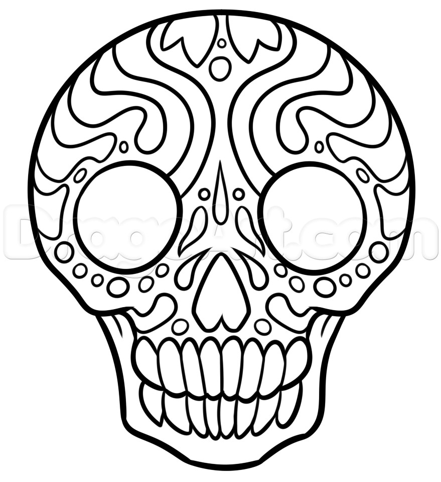 879x959 How To Draw A Sugar Skull Woman Adult Coloring Pages Sugar Skulls