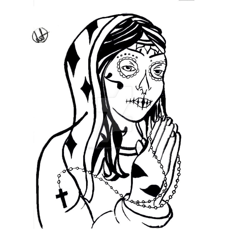 894x894 Religious Sugar Skull Woman