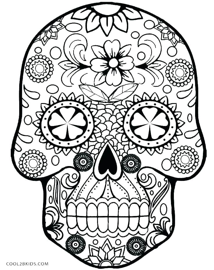 736x930 Skull Printable Coloring Pages Simple Sugar Skull Coloring Pages