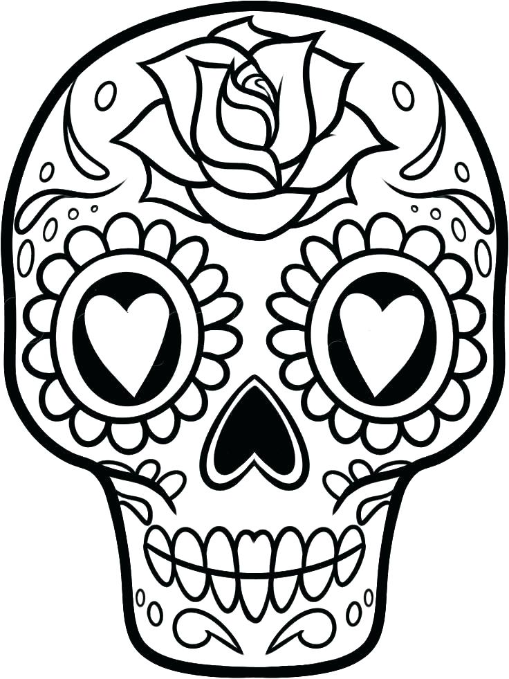 736x981 Sugar Skull Coloring