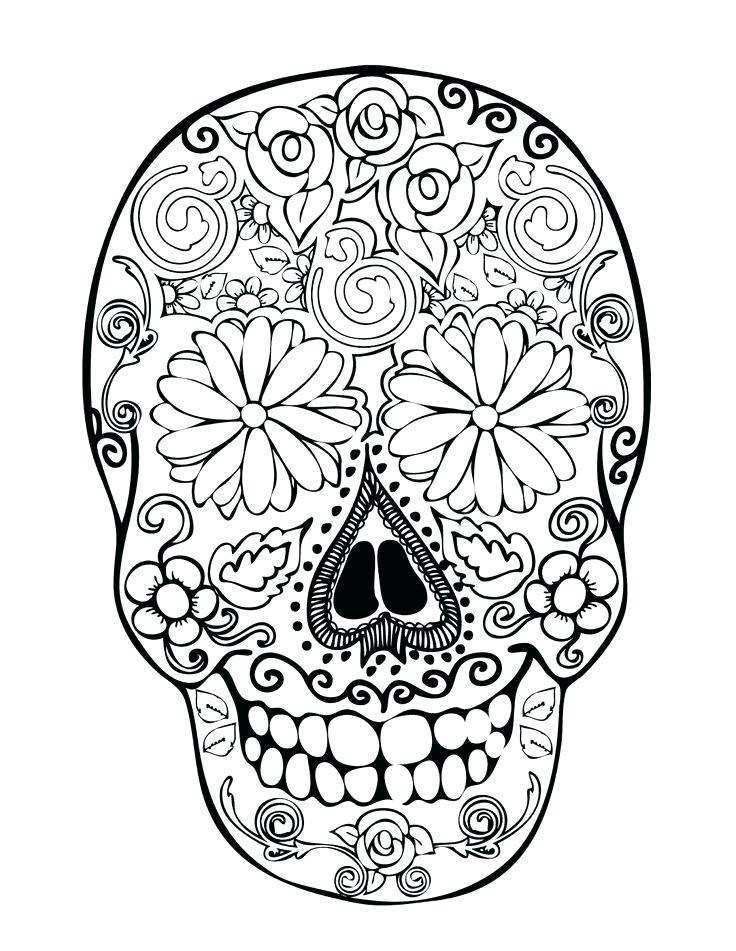 736x951 Sugar Skull Coloring Pages For Adults Inspirational Sugar Skull