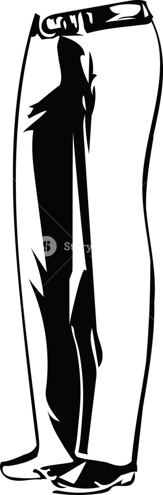 331x1000 Drawing Of Elegant Man Pants Posing Vector Illustration Royalty