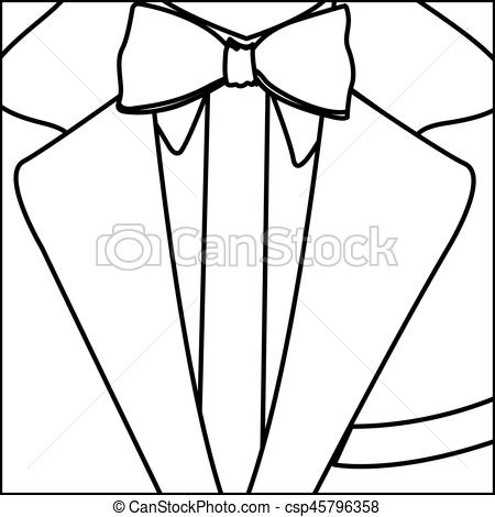 450x470 Figure Elegant Suit With Tie Bow Icon, Vector Illustration Design