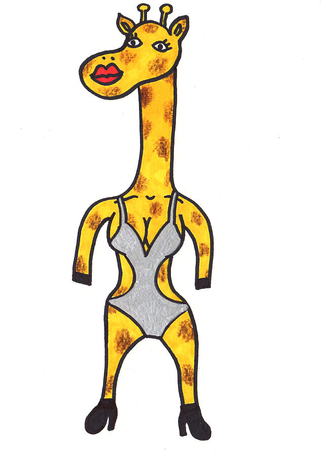 633x900 Giraffe Bathing Suit Drawing