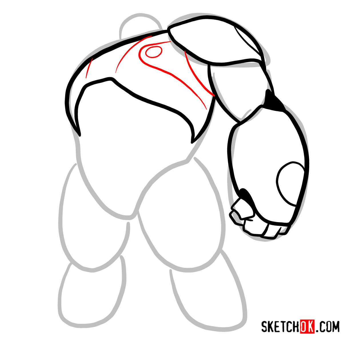 1200x1200 how to draw baymax in his red armored suit