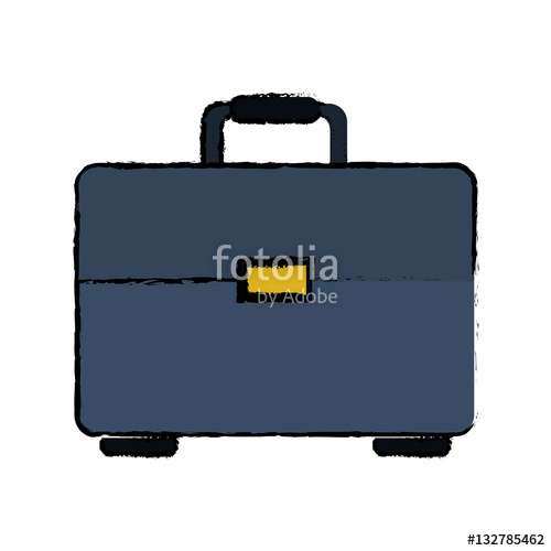 500x500 Drawing Portfolio Suitcase Business Document Vector Illustration