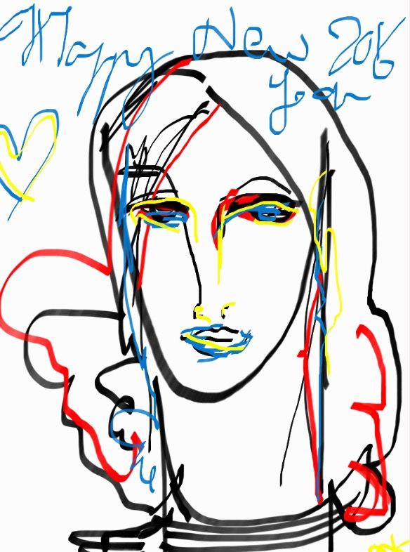 584x786 Happy New Year Drawing