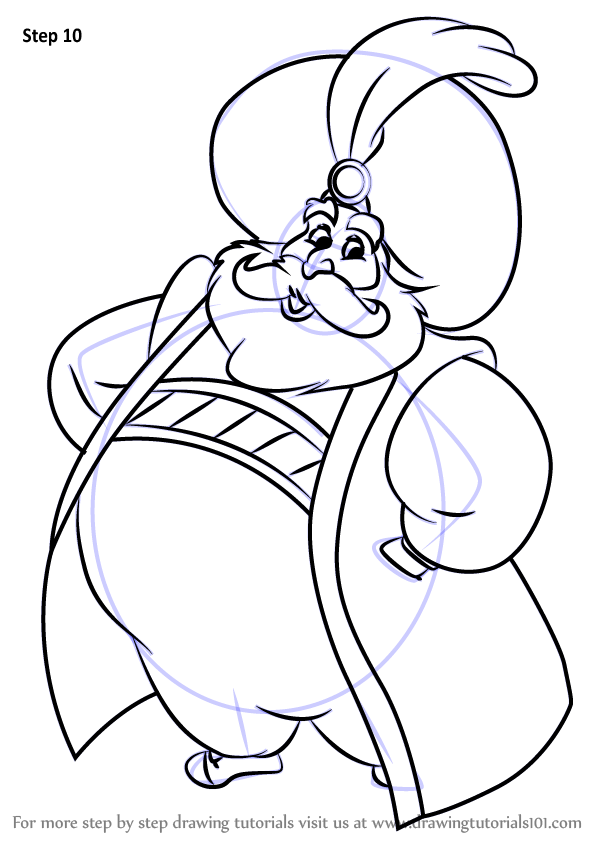 600x846 Learn How To Draw The Sultan From Aladdin