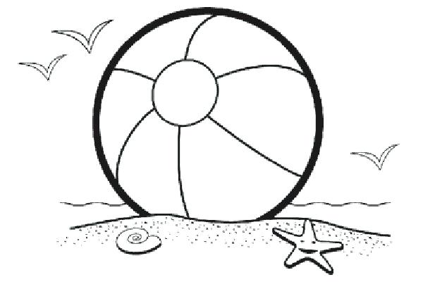 600x400 Ball Coloring Pages Beach Scene Coloring Pages Beach Ball Coloring