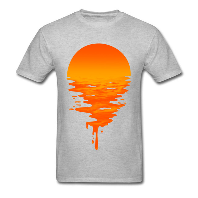 640x640 Watercolor Drawing Sunset Scene T Shirts For Men Hawaii Beach