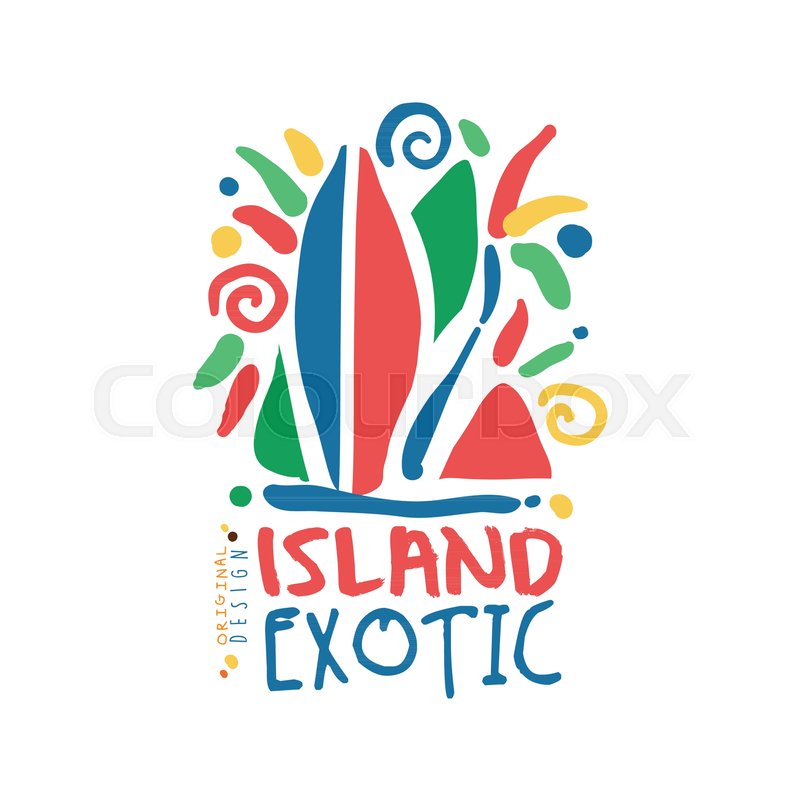 800x800 Exotic Tropical Island Summer Vacation Stock Vector Colourbox
