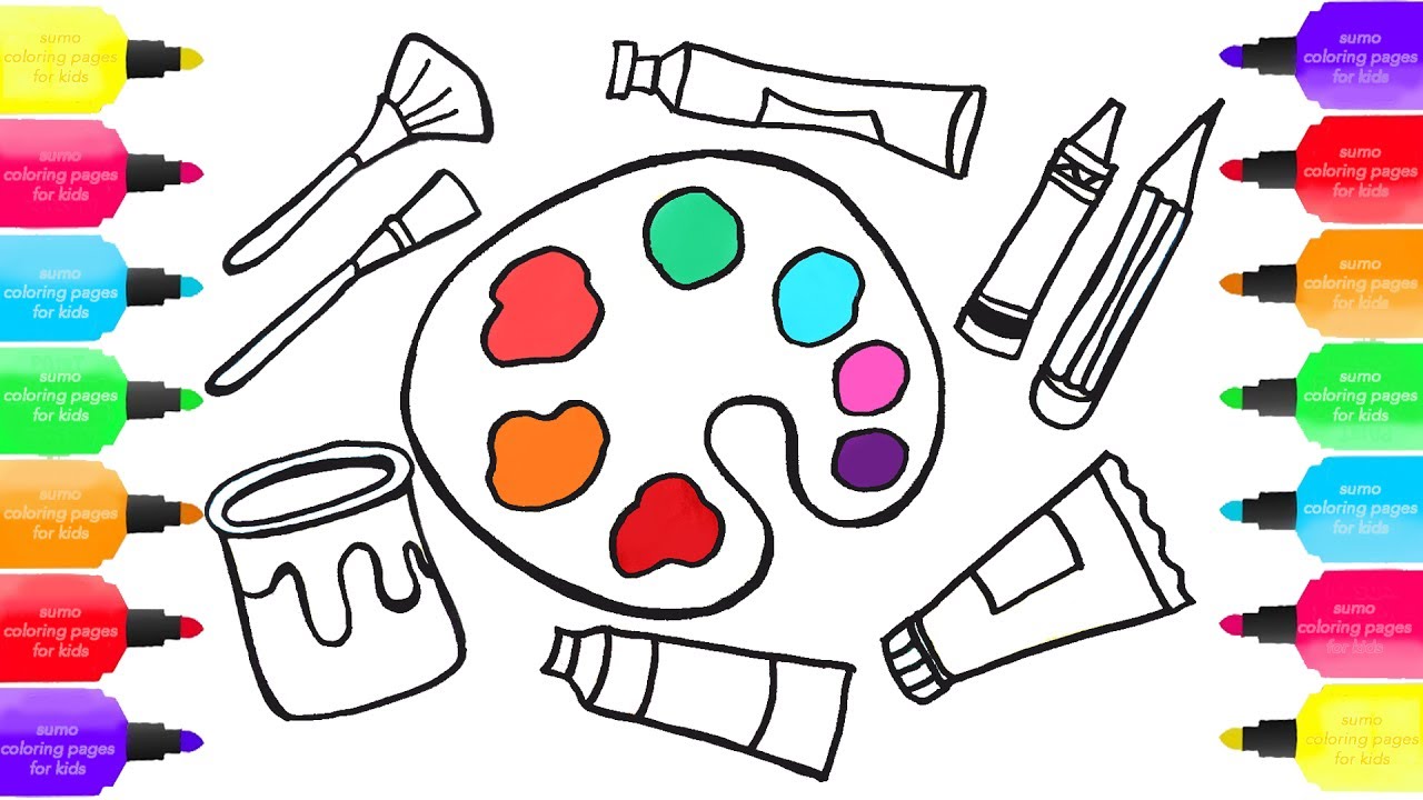 1280x720 How To Draw Set Tool Of Draw Sumo Coloring Pages, Kit
