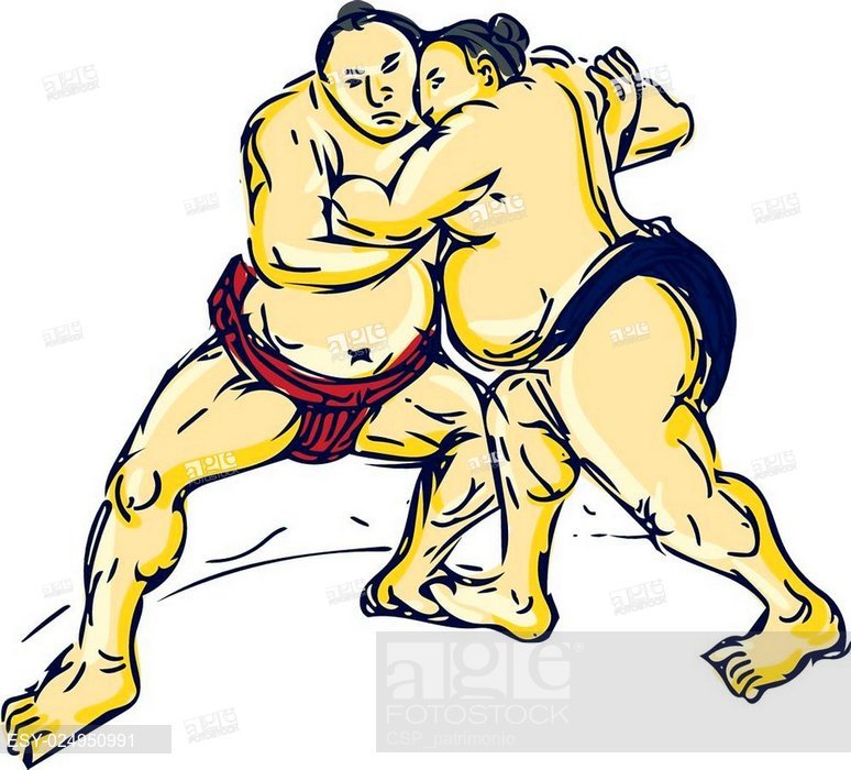 774x700 Japanese Sumo Wrestler Wrestling Drawing, Stock Vector, Vector