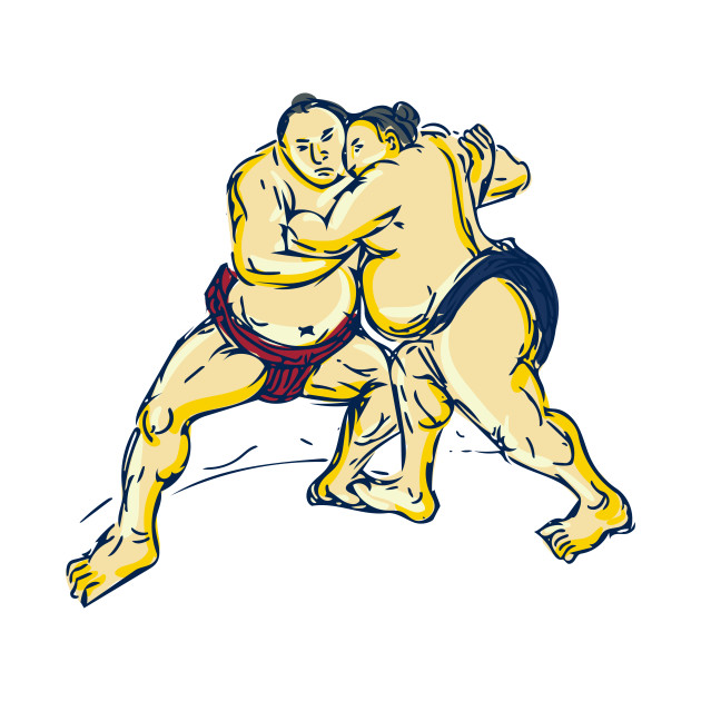630x630 Japanese Sumo Wrestler Wrestling Drawing