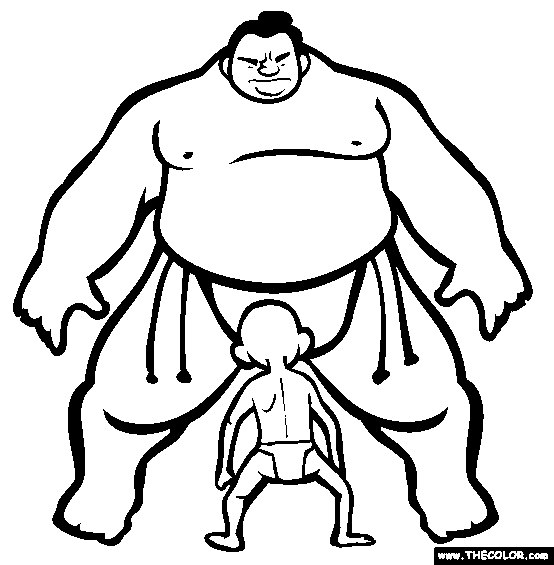 554x565 Sumo Wrestling Coloring