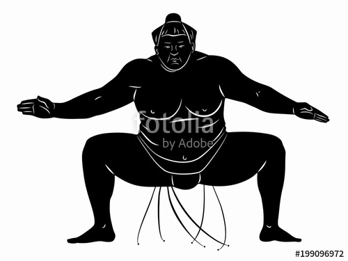 500x375 Illustration Of Sumo Wrestler, Vector Draw Stock Image