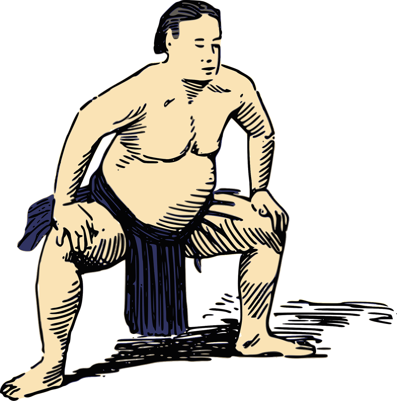 1266x1280 Sumo Wrestler Drawing