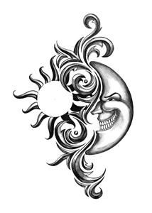 Sun And Moon Drawing Black And White | Free download on ClipArtMag
