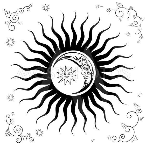 563x563 Vintage Sky, Sun, Moon, Clo