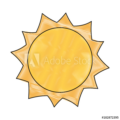 500x500 Sun Hot Weather Day Sky Natural Vector Illustration Drawing