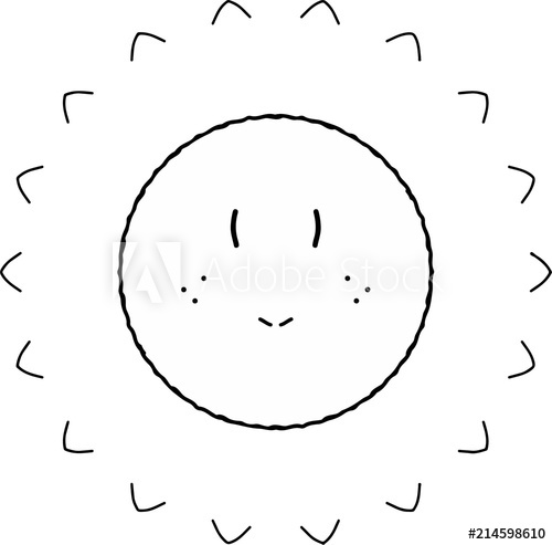 500x493 Friendly Shining Sun Cartoon Drawing