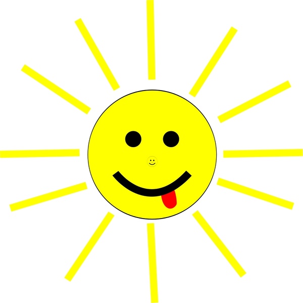 600x599 Funny Sun Face Cartoon Free Vector In Open Office Drawing