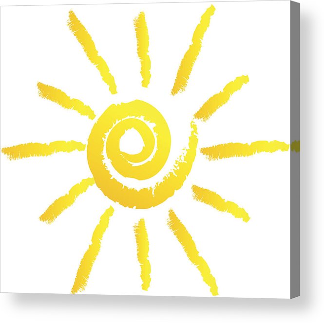 665x664 Cartoon Drawing Of The Sun With Swirl Center Acrylic Print