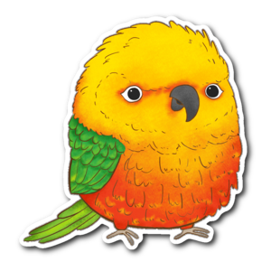 300x300 sun conure sticker pickles the cockatoo