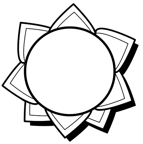 498x500 Paper Sun Vector Drawing