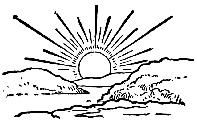 640x392 Black And White Sun Clip Art Sunrise Clipart Etc Solar