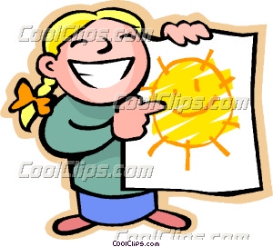 300x272 Little Girl With A Happy Sun Drawing Clip Art