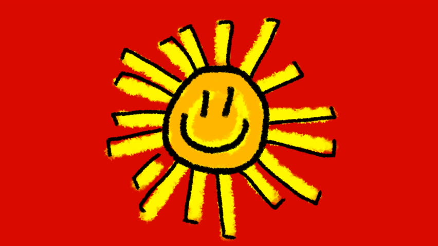 852x480 Hand Drawing Happy Sun On Stock Footage Video
