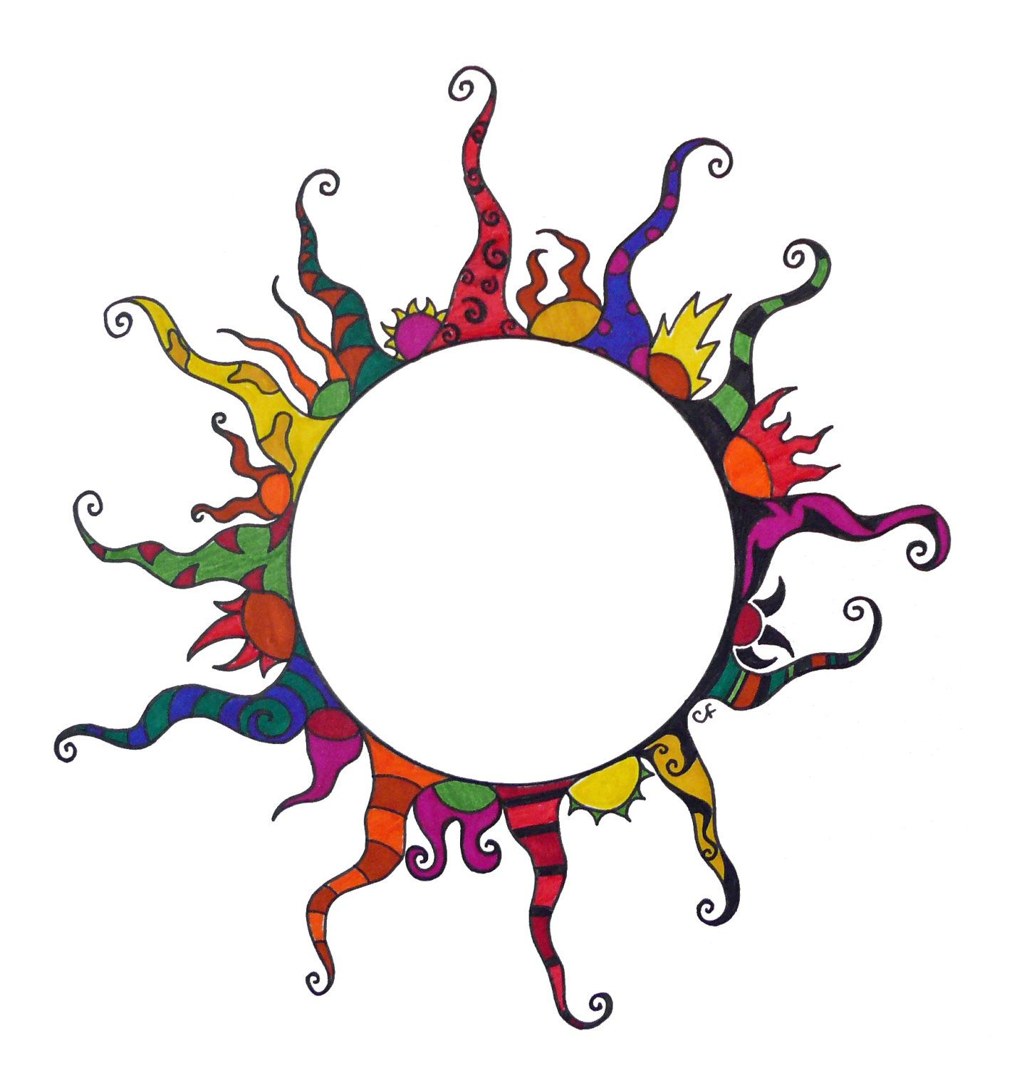 1435x1500 Abstract Sun Drawing